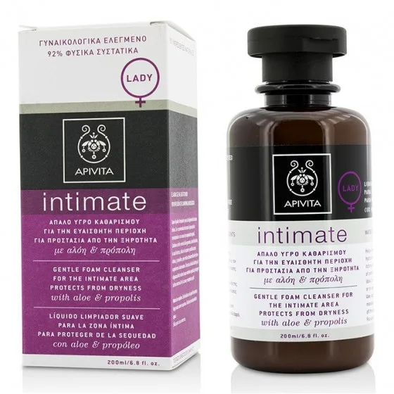 Apivita intimate gentle foam cleanser for the intimate area protects from dryness - Делікатна пінка, що очищає для інтимної гігієни "Захист від сухості"