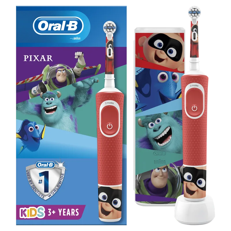Дитяча електрична зубна щітка + футляр Oral-B Kids Найпопулярніші Герої Pixar 3+