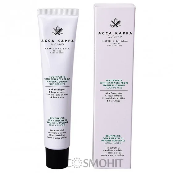 Acca Kappa Natural Fluoride-Free Toothpaste - Натуральна зубна паста без вмісту фтору