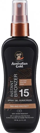 Australian Gold Spray Gel bronzer - Сонцезахисний спрей-гель з бронзатором SPF