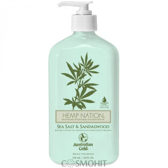 Australian Gold Hemp Nation Sea Salt & Sandalwood Body Lotion - Закріплювач засмаги з формулою посилення відтінку (морська сіль і сандалове дерево)