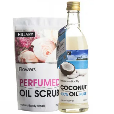 Косметичний набір Hillary Body Skin Enrichment Kit (oil/250ml + scrub/200g)