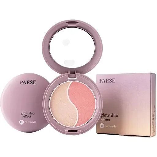 Хайлайтер та рум'яна Paese Nanorevit Glow Duo Effect Blush + Highlighter 4.5 г