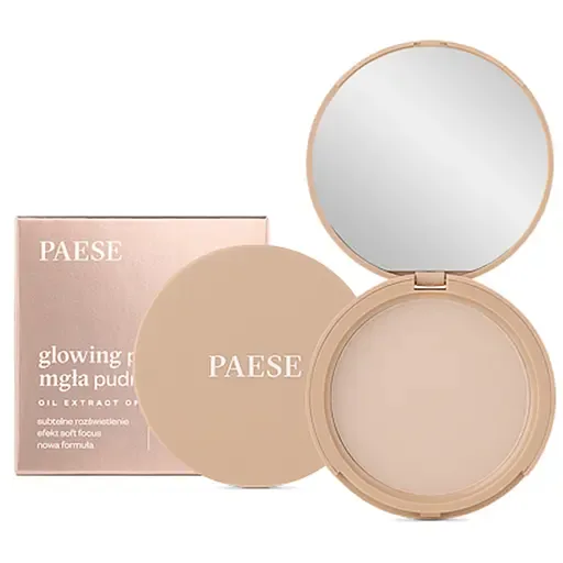 Пудра компактна Paese Glowing Powder Mgla димчаста, з бархатистою формулою, що світиться, відтінок 11 (Light Beige), 10 г