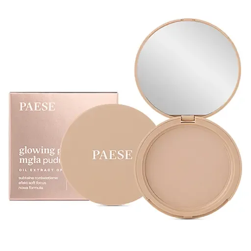 Пудра компактна Paese Glowing Powder Mgla димчаста з бархатистою формулою що світиться відтінок 12 (Natural Beige) 10 г