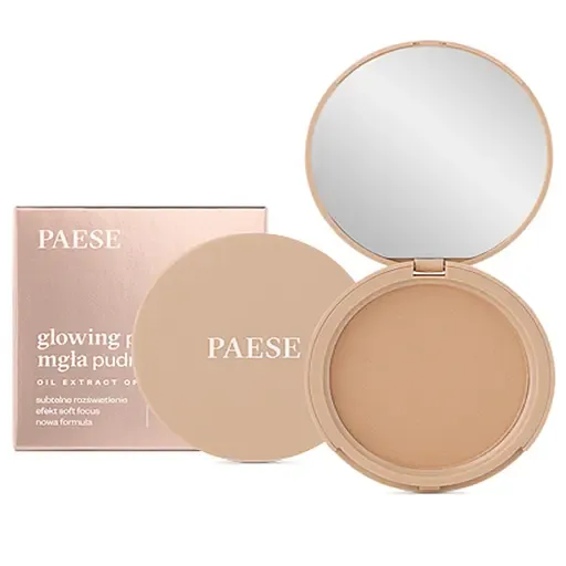 Пудра компактна Paese Glowing Powder Mgla димчаста з бархатистою формулою що світиться відтінок 13 (Golden Beige) 10 г