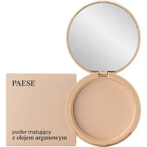 Пудра компактна Paese Mattifying Powder with Argan Oil, матуюча, відтінок 02 (Light Beige), 8 г