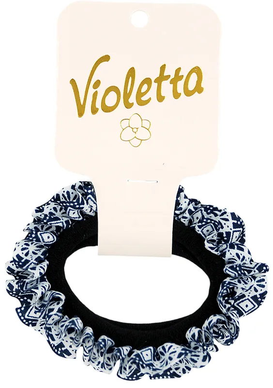 Резинка для волосся Violetta "Glitter Denim" з прикрасою (CH-SM-23-284) 1 шт.