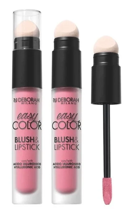 Рідка помада для губ та рум'яна Deborah Easy Color Blush&Lipstick 2 в 1 02 Cold Rose 4 мл