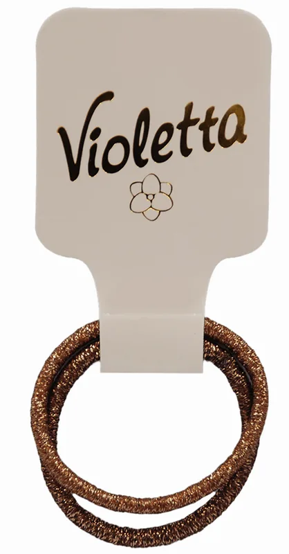Резинки для волосся Violetta у блискучому коричневому кольорі 2 шт.