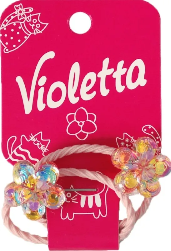 Резинки для волосся дитічі Violetta з квітковими елементами 2 шт.