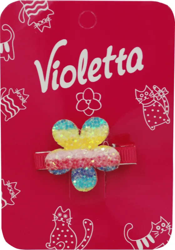 Затискач для волосся дитячий Violetta квітка, 1 шт