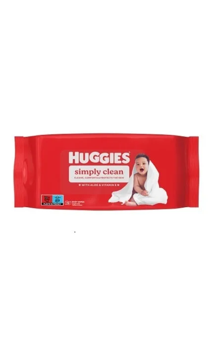 Серветки вологі для дітей багатошарові Simply clean Huggies 72шт