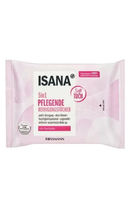 Серветки для обличчя Isana 5в1 демакіяж 10 шт