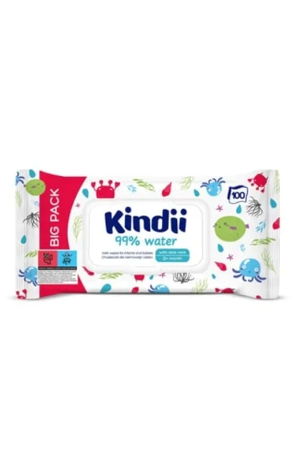 Серветки вологі Kindii 99% Water дитячі 100 шт