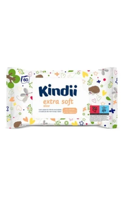 Серветки вологі Kindii Extra Soft дитячі 60 шт