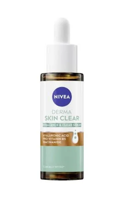 Сироватка для обличчя Nivea Derma Skin Clear відновлення водного балансу та чиста шкіра 30 мл
