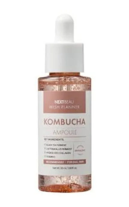 Сироватка для обличчя NEXTBEAU Wish Planner Kombucha Ampoule з комбучею, пробіотиками та вітаміном С 50 мл