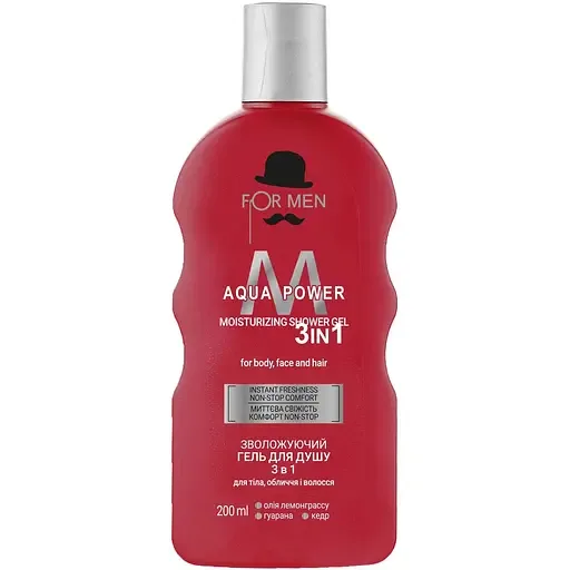 Зволожуючий гель для душу Family Doctor 3 в 1 For Men Aqua Power, 200 мл