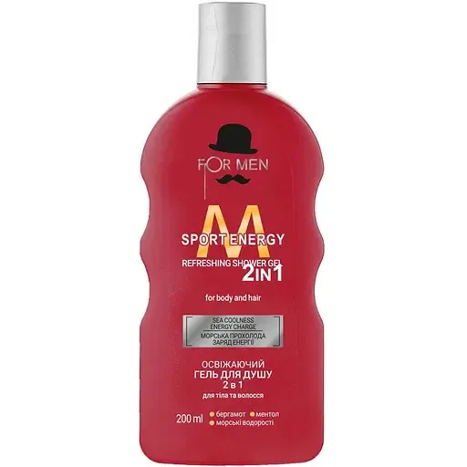 Освіжаючий гель для душу Family Doctor 2 в 1 For Men Sport Energy 200 мл