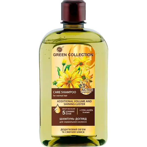 Шампунь-догляд Green Collection Додатковий об'єм та сяючий блиск, 500 мл