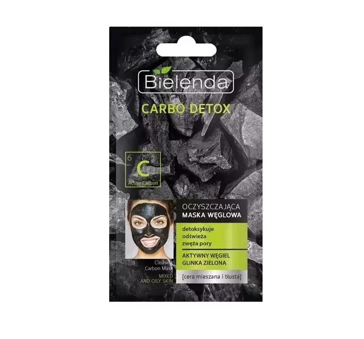 BIELENDA CARBO DETOX МАСКА З ВУГІЛЛЯМ ЗЕЛЕНА ГЛИНА