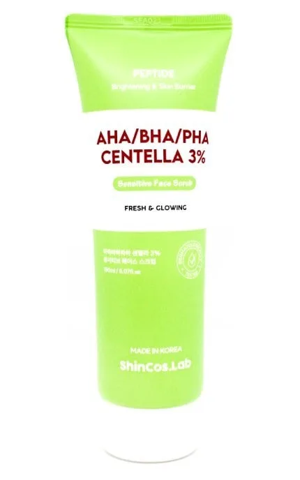 Скраб для чутливої шкіри обличчя ShinCos.Lab AHA/BHA/PHA Centella 3% Sensitive 120 мл
