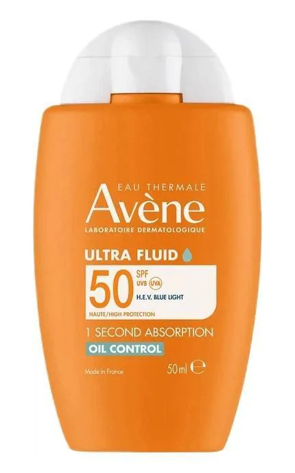 Сонцезахисний флюїд для обличчя Avene Ultra-Fluid Oil Control 1 Second Absorption SPF50 50 мл