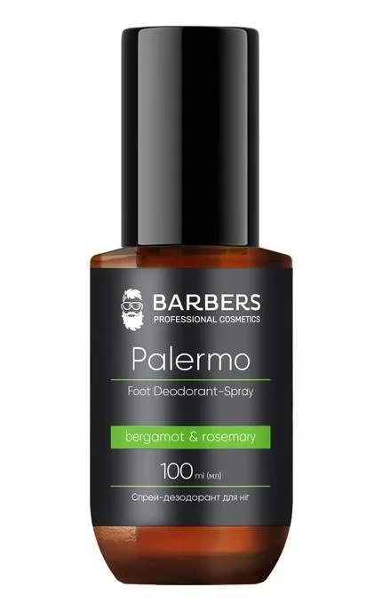 Спрей-дезодорант для ніг Barbers Palermo Bergamot & Rosemary 100 мл