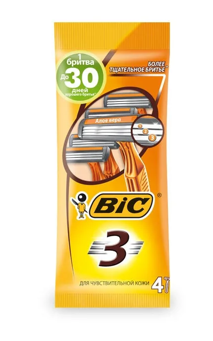 Станок для гоління Bic 3-леза 4 шт