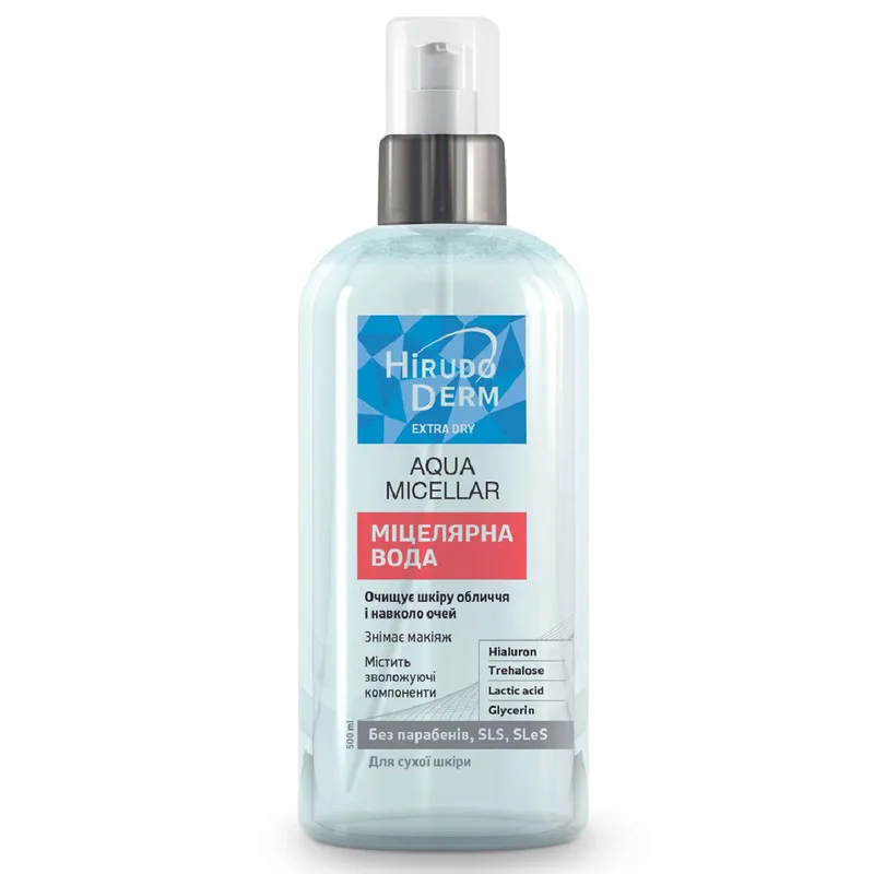 Вода міцелярна Hirudo Derm Extra Dry Aqua Micellar Біокон 500 мл