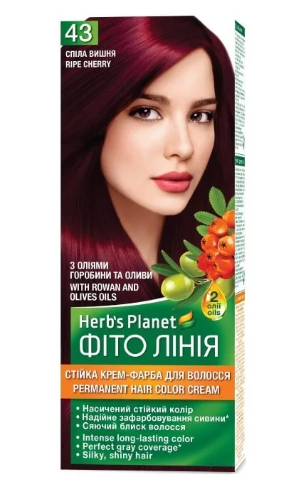 Стійка крем-фарба для волосся Herb`s Planet Фіто Лінія тон №43 Стигла вишня