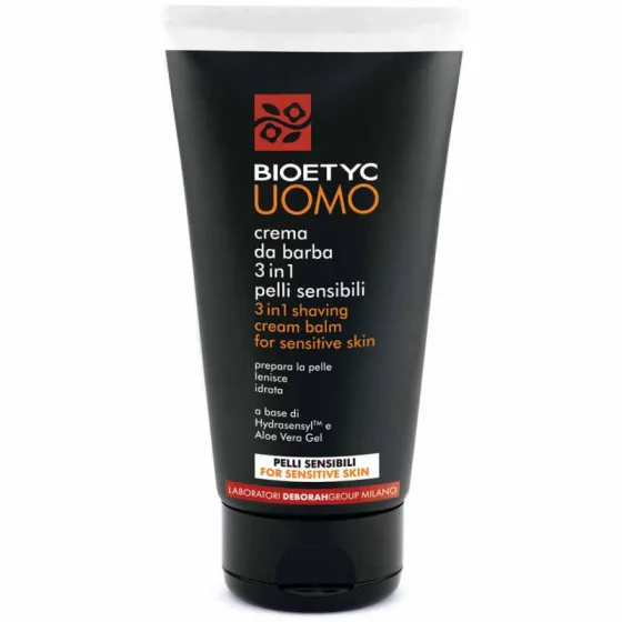 Deborah Bioetyc Uomo 3 in 1 Shaving Cream For Sensitive Skin - Крем для гоління для чутливої ​​шкіри