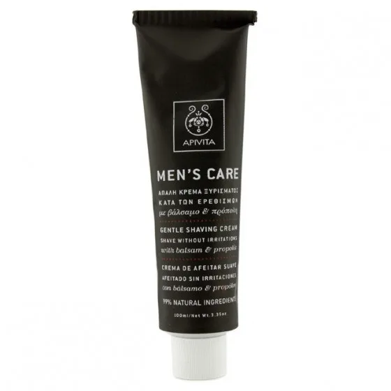 Apivita men′s care gentle shaving cream with hypericum and propolis - Делікатний крем для гоління із звіробоєм і прополісом