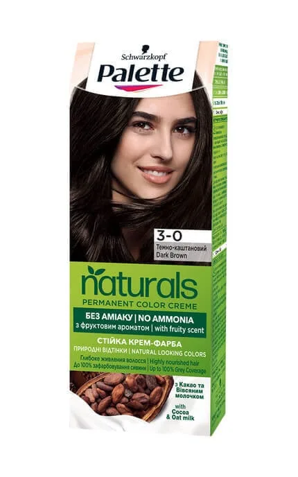 Стійка крем-фарба Palette Naturals, темно-каштановий відтінок