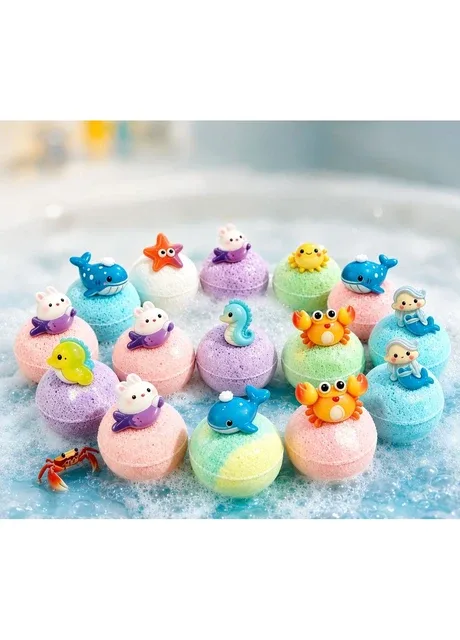 Набір бомбочок для ванни BATH BOMB GIFT 12 шипучих бомбочок з іграшками-сюрпризами всередині подарунковий набір для дітей