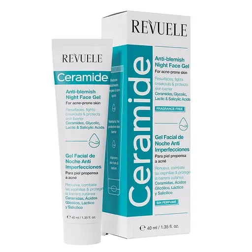 Гель для обличчя Revuele Ceramide Anti-Blemish, проти плям та пігментації з керамідами, нічний, 40 мл