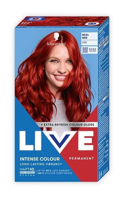 Стійка крем-фарба для волосся Schwarzkopf LIVE Intense Colour, Real Red 035 Сміливий Червоний