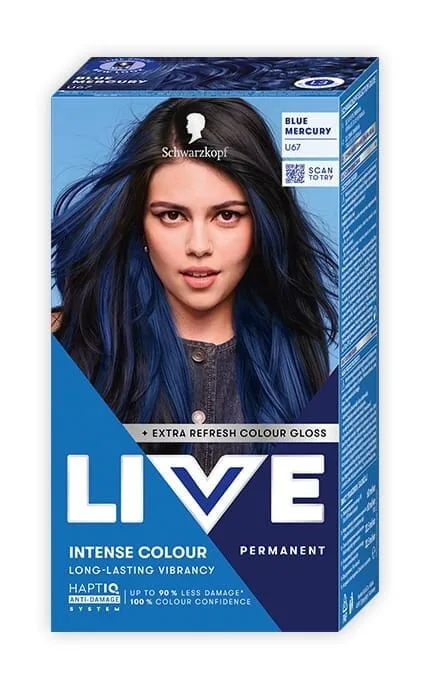 Стійка крем-фарба для волосся Schwarzkopf LIVE Urban Metallics U67 Сапфіровий Синій
