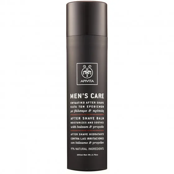 Apivita men′s care moisturizes and soothes after shave balm with hypericum and propolis - Бальзам після гоління із звіробоєм і прополісом
