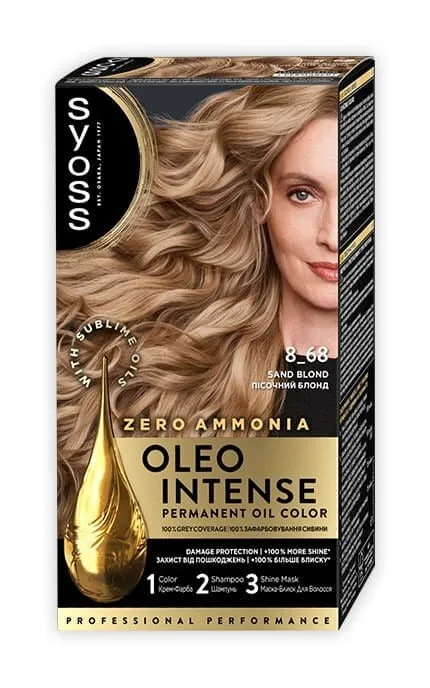 Стійка фарба для волосся без аміаку SYOSS Oleo Intense 8-68 Перлинний блонд 115 мл