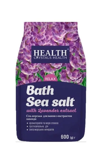 Сіль морська натуральна Crystals Health з екстрактом Лаванди 600 г