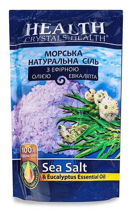 Сіль морська натуральна з ефірною олією евкаліпта Crystals Health 500 г