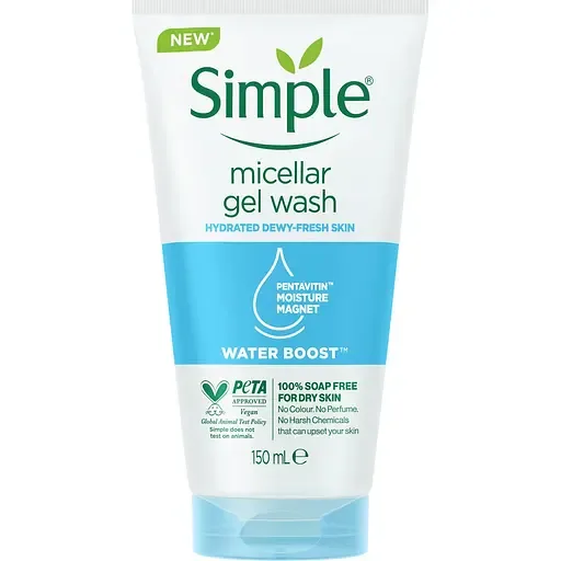 Міцелярний гель для вмивання Simple Water Boost 150 мл