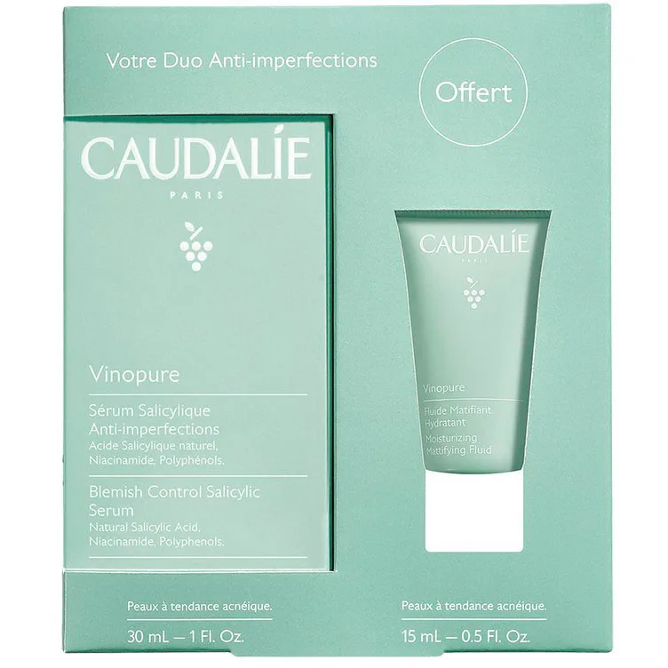 Набір Caudalie (Кодалі) Vinopure Set 2024 (Сироватка Vinopure 30 мл+Засіб Vinopure SOS 15 мл)