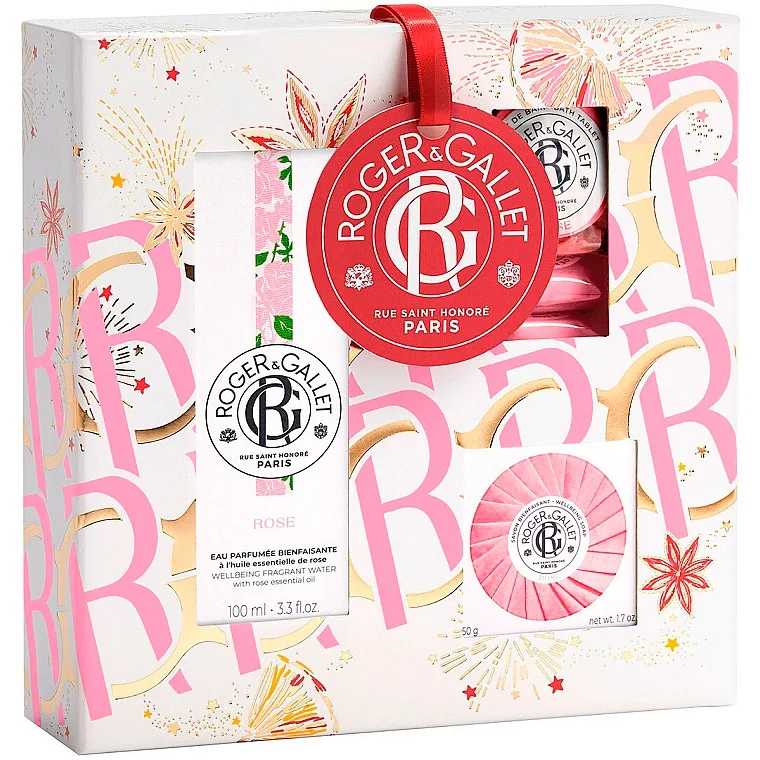 Набір Roger&Gallet (Роже&Галье) Троянда (вода 100 мл + мило 50 г + таблетки для ванни 3х25 г)