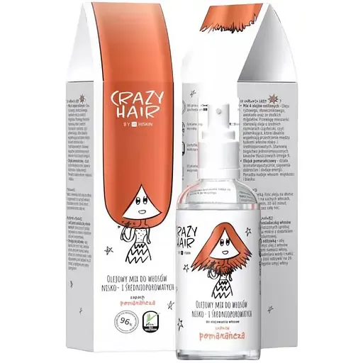 Мікс олій для волосся середньої та низької пористості HiSkin Crazy Hair Апельсин, 100 мл