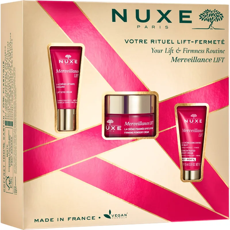 Набір Nuxe (Нюкс) Merveillance Lift (Крем пудровий ефект 50 мл + Крем для контуру очей 15 мл + Нічний крем 15 мл)