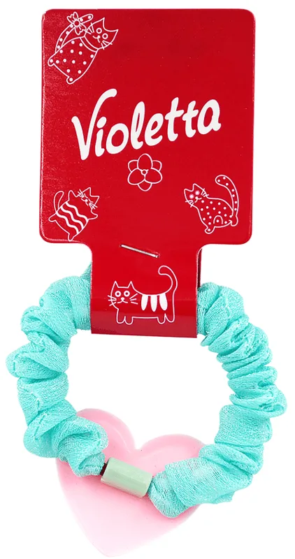 Резинка для волосся Violetta з прикрасою у вигляді серця 1 шт.