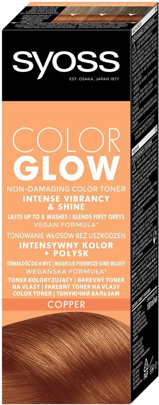 Тонувальний бальзам для волосся Syoss Color Glow відтінок Мідний без аміаку 100 мл